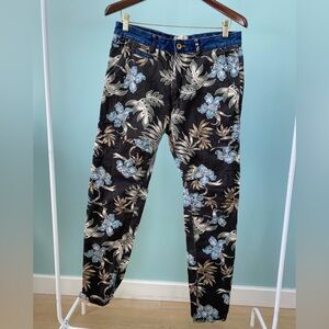 Scotch & Soda Black and Blue Floral Pants